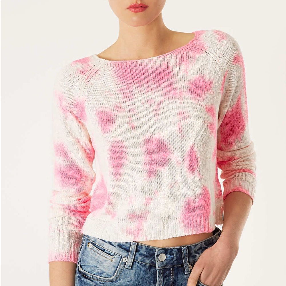 Topshop Pink Tie Dye Knit Sweater
